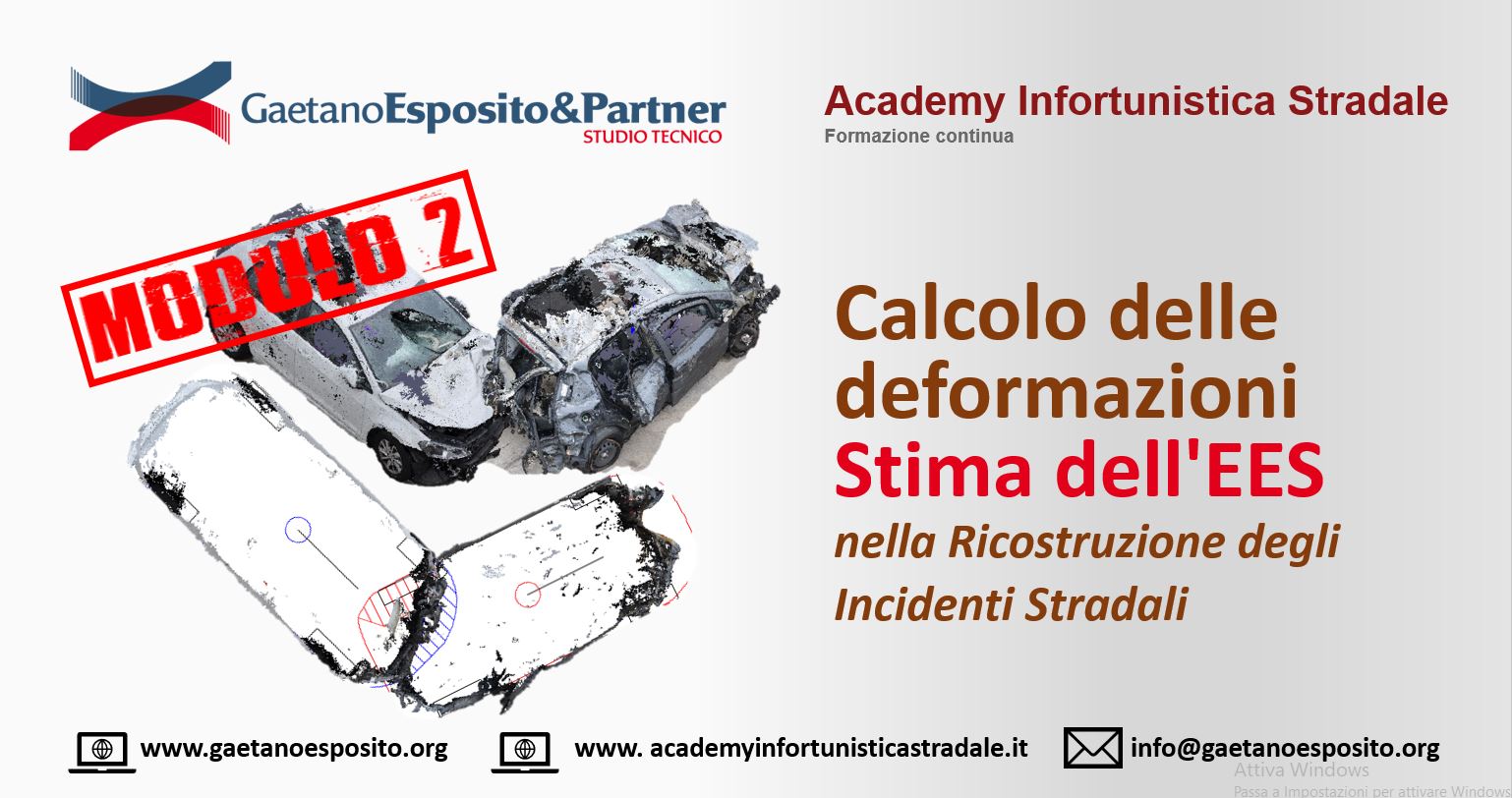 Calcolo delle deformazioni – Stima dell’EES nella Ricostruzione degli Incidenti Stradali Modulo 2