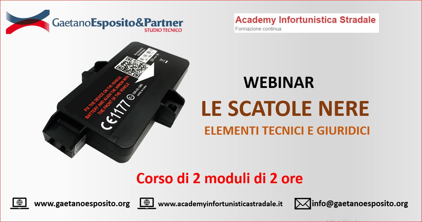 WEBINAR scatola nera auto – cos’è e come funziona – Modulo 1 e 2 (2025)